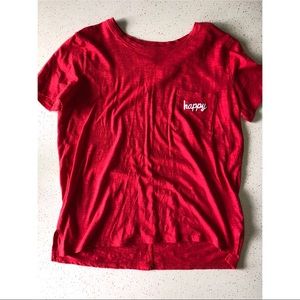 Red happy shirt